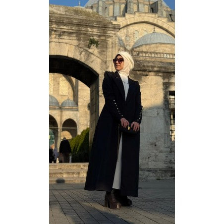 LONG BLACK WOOL BLAZER