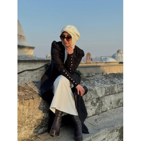 LONG BLACK WOOL BLAZER