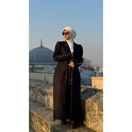 LONG BLACK WOOL BLAZER