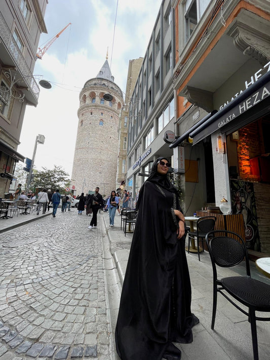 Open Turkish silk abaya