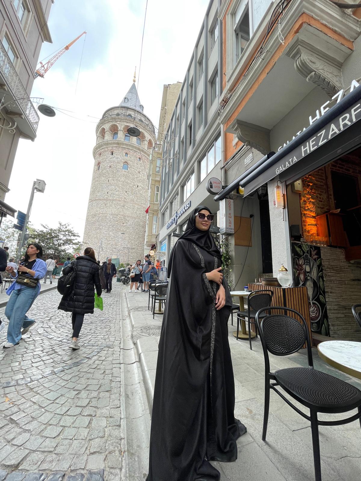 Open Turkish silk abaya