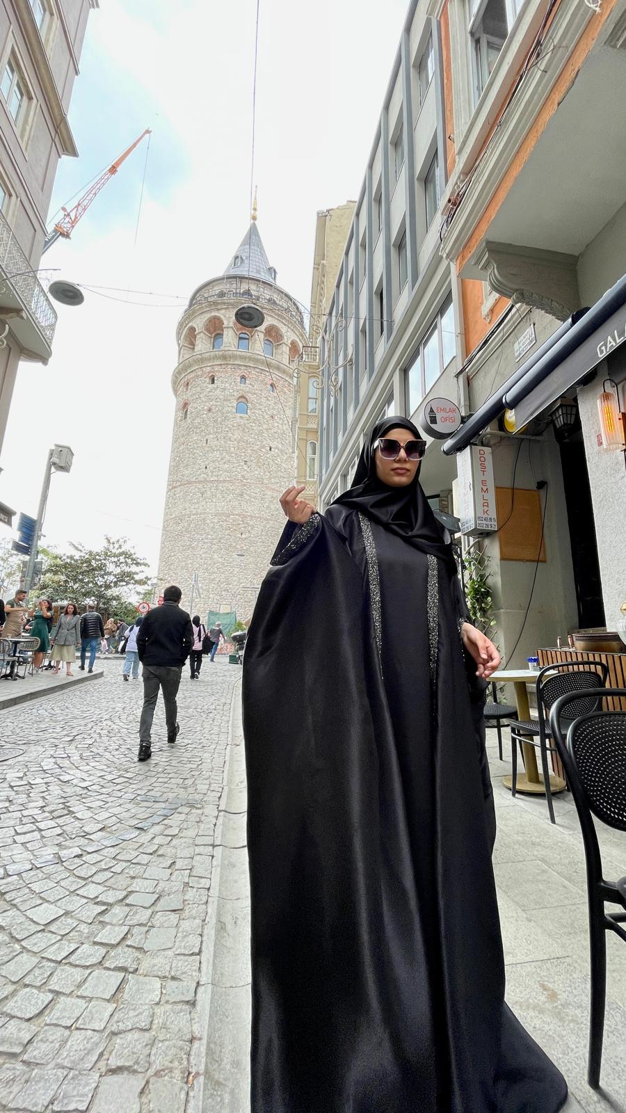 Open Turkish silk abaya